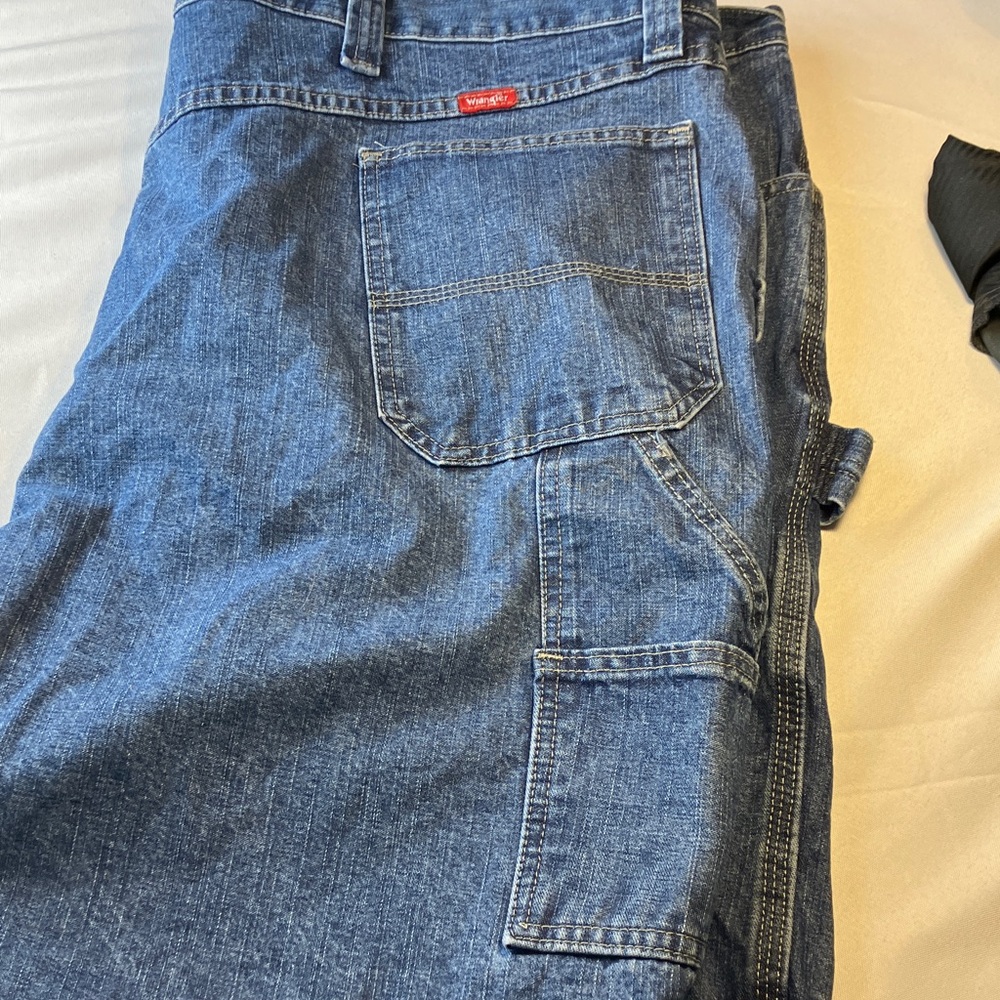 Wrangler Blue Denim Men's Carpenter Jeans Shorts Size 48 Product Code: 64WC5DI